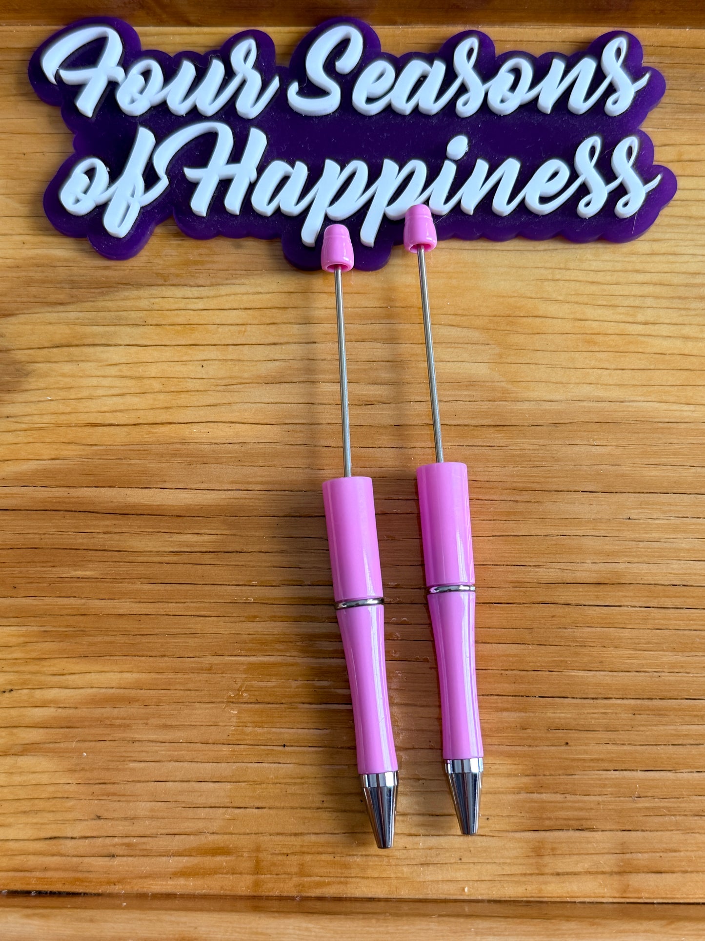 Create Happiness Pink Beadable Pens – DIY Beaded Pen Bases for Silicone Beads | Four Seasons of Happiness