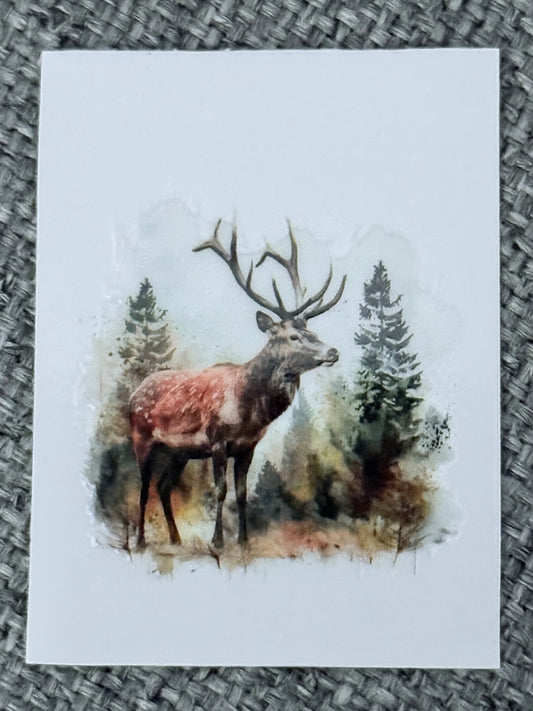 Wild Elk in the Pines UV DTF Sticker – Nature & Outdoors Cup Decal