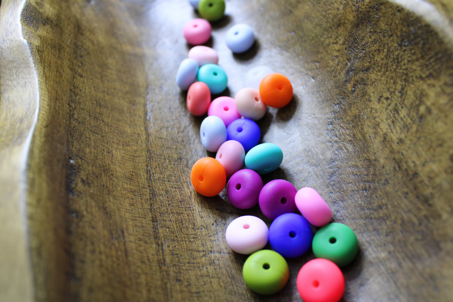 14mm Silicone Abacus (Biscuit) Spacer Bead Multiple Color 25 Count Bead Bag