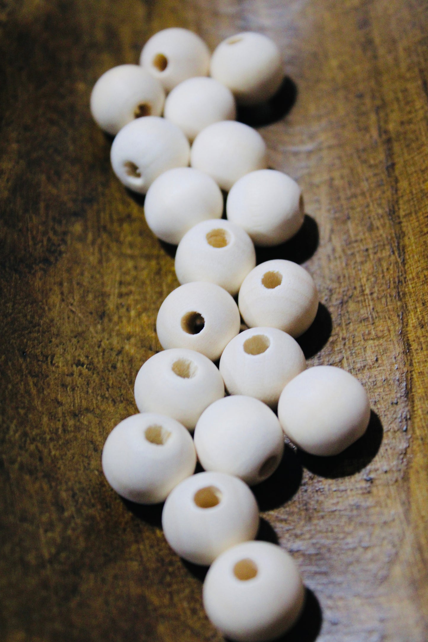 16mm Wood Wide Hole Bead Multiple Color Options Decorative Bead