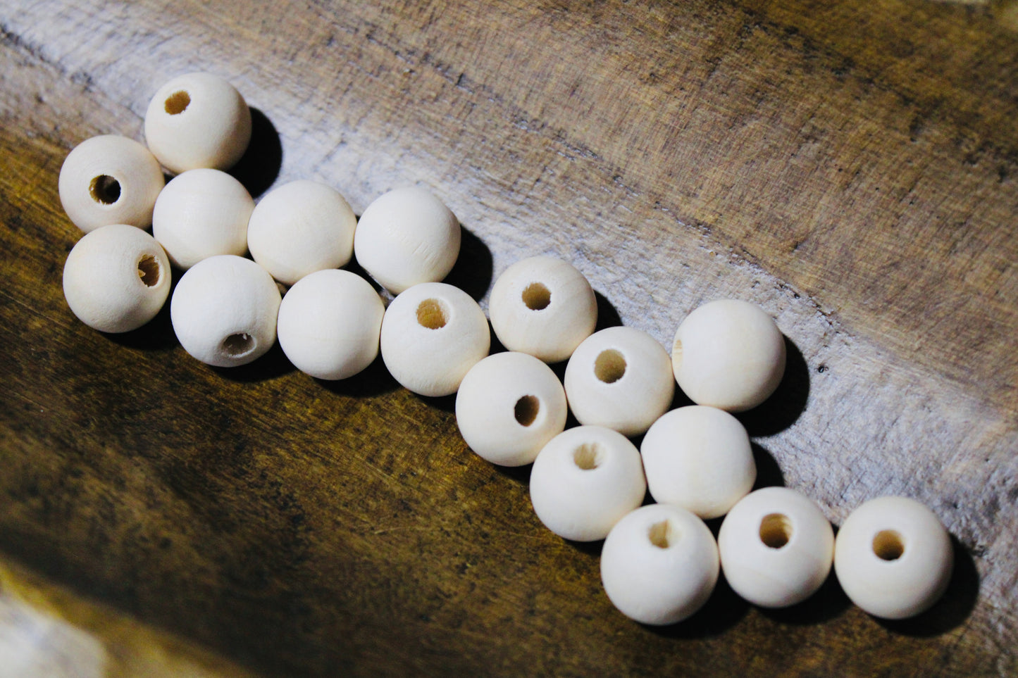 16mm Wood Wide Hole Bead Multiple Color Options Decorative Bead