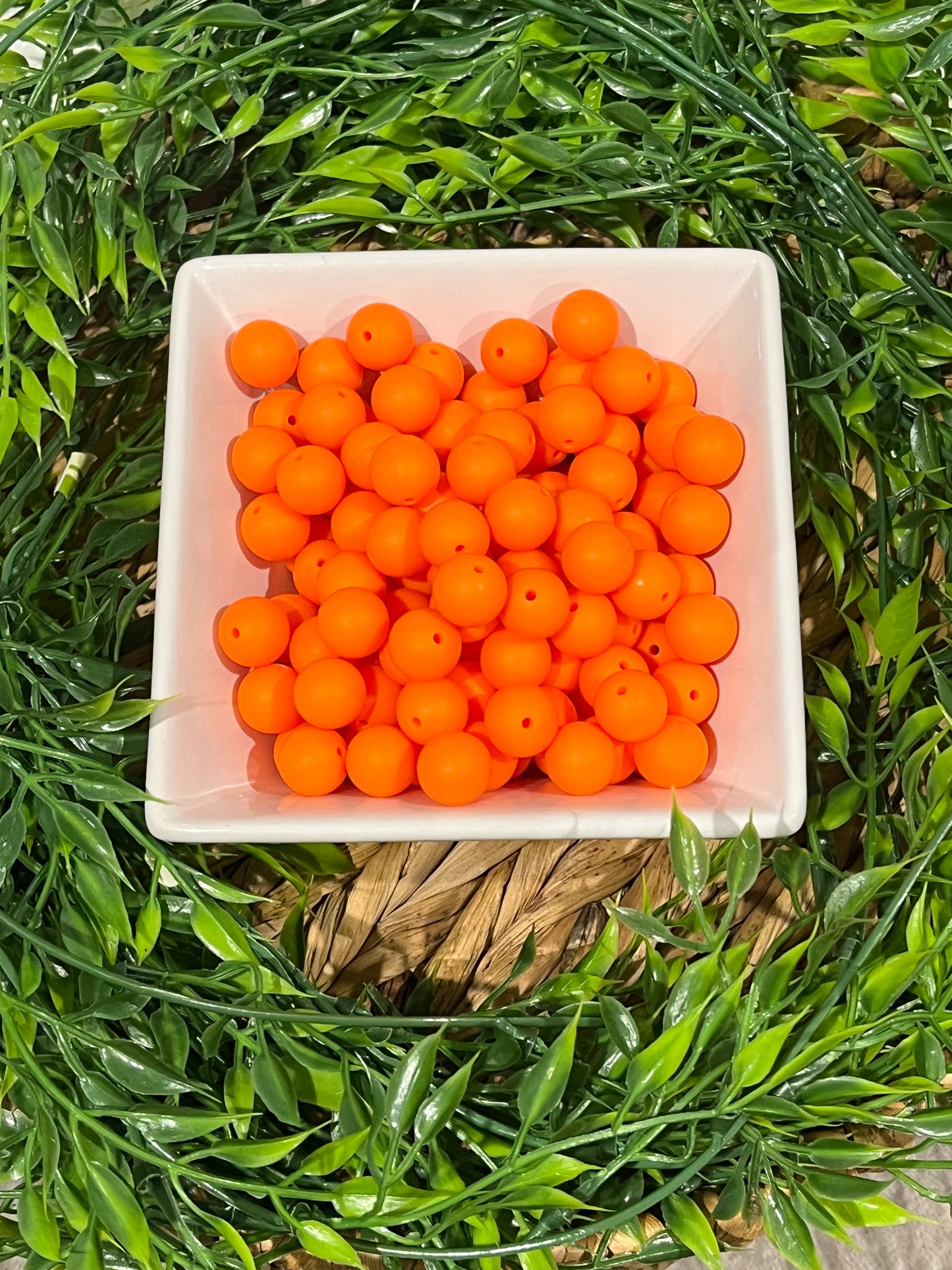 Silicone 15mm Orange Bead
