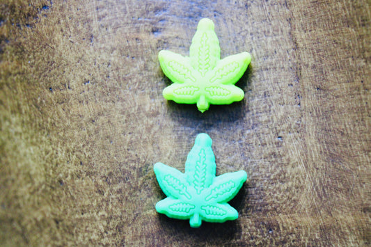 Green Leaf Silicone Focal Bead Lime Green Christmas Green