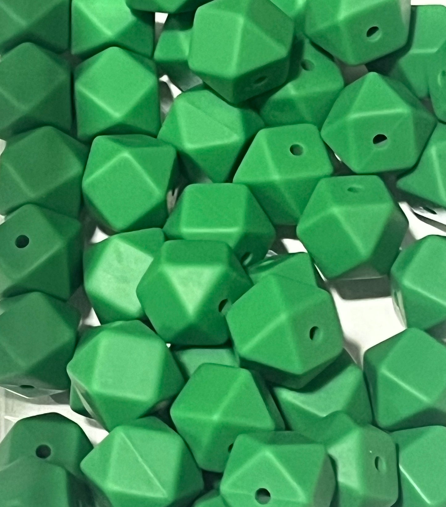 15 count 14mm Hexagon Silicone Solid Color Bead