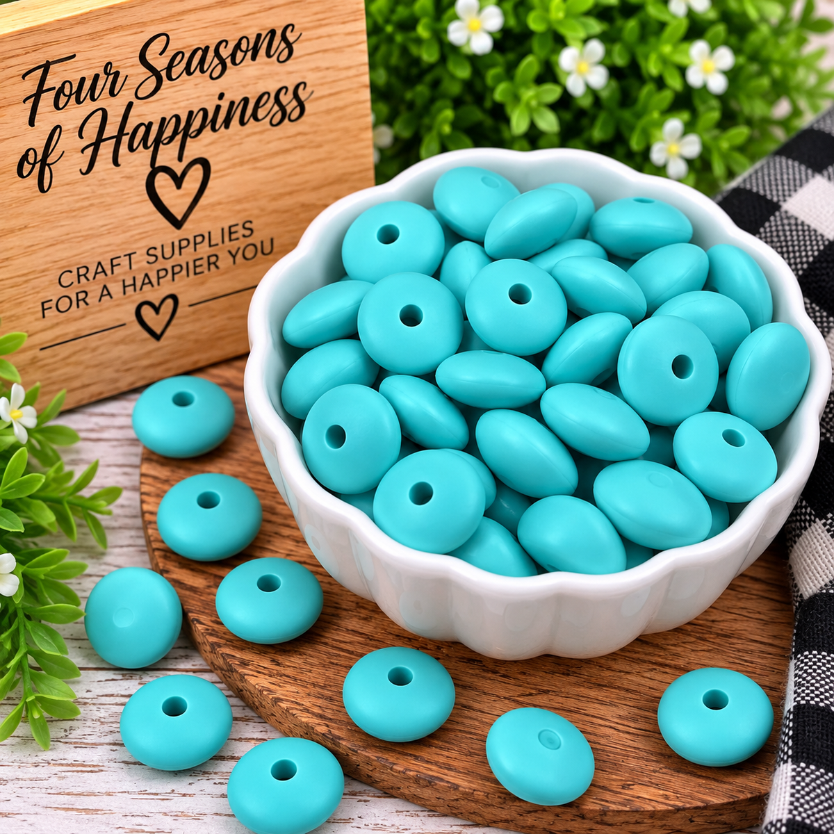 50 Count 12mm Lentil Silicone Spacer Bead