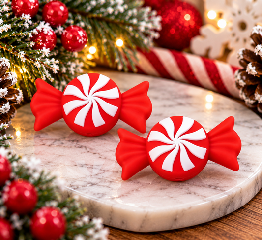 Peppermint Wishes & Candy Kisses | Christmas Silicone Candy Focal Bead
