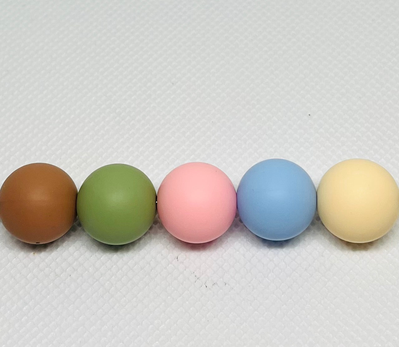Pastel Bead Mix 60 Count 15mm Silicone Bead Pack Candy Pink Pastel Blue Bean Green Camel Brown