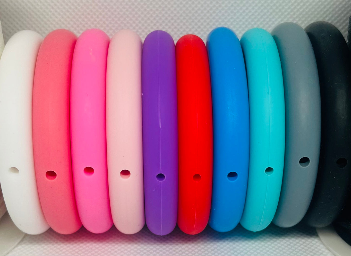 65mm Silicone Ring Bead White Turquoise Purple Pink Red Gray Green