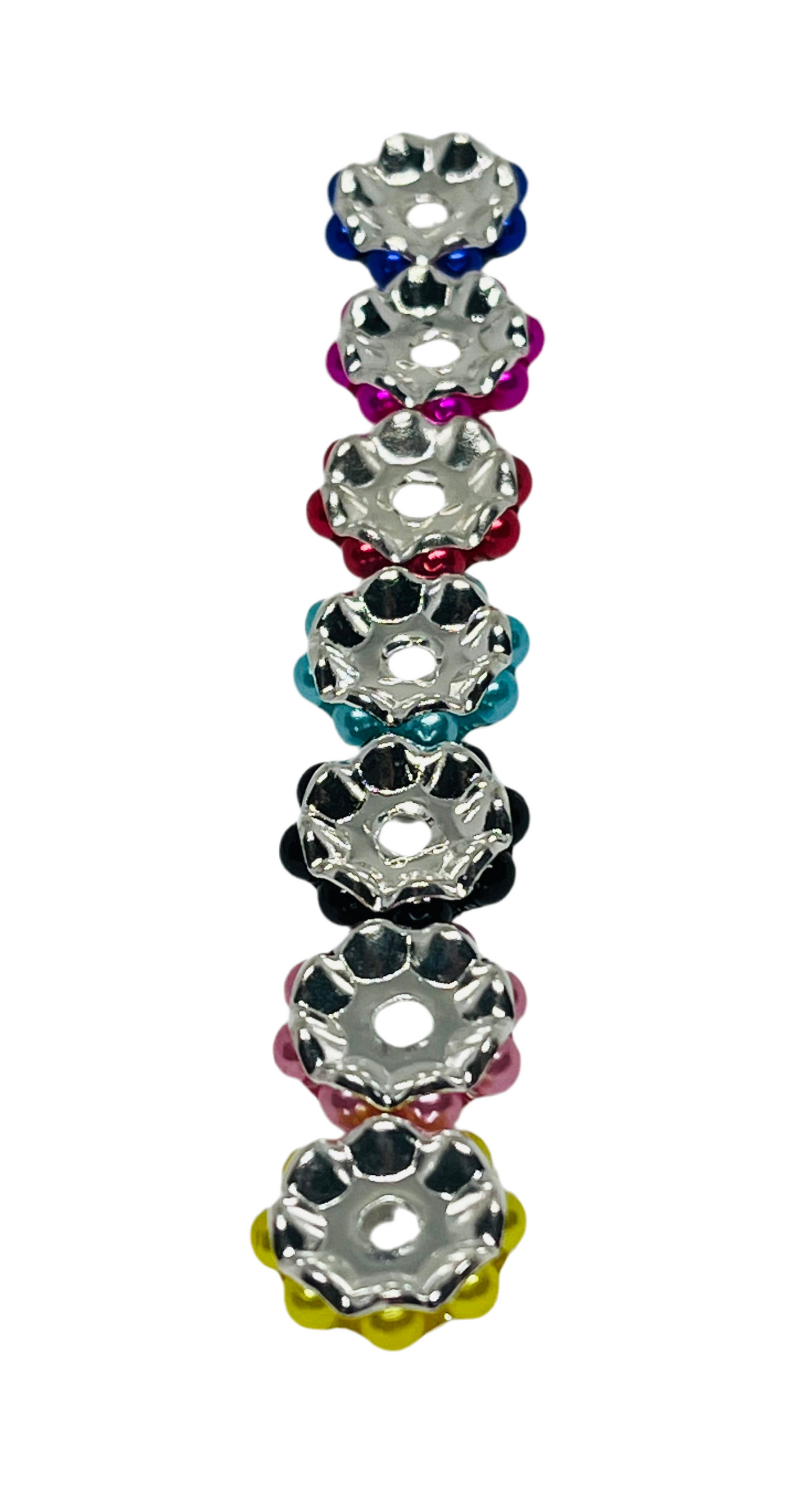 10mm Pearl Spacer Bead Mix Multi-color 25 Count