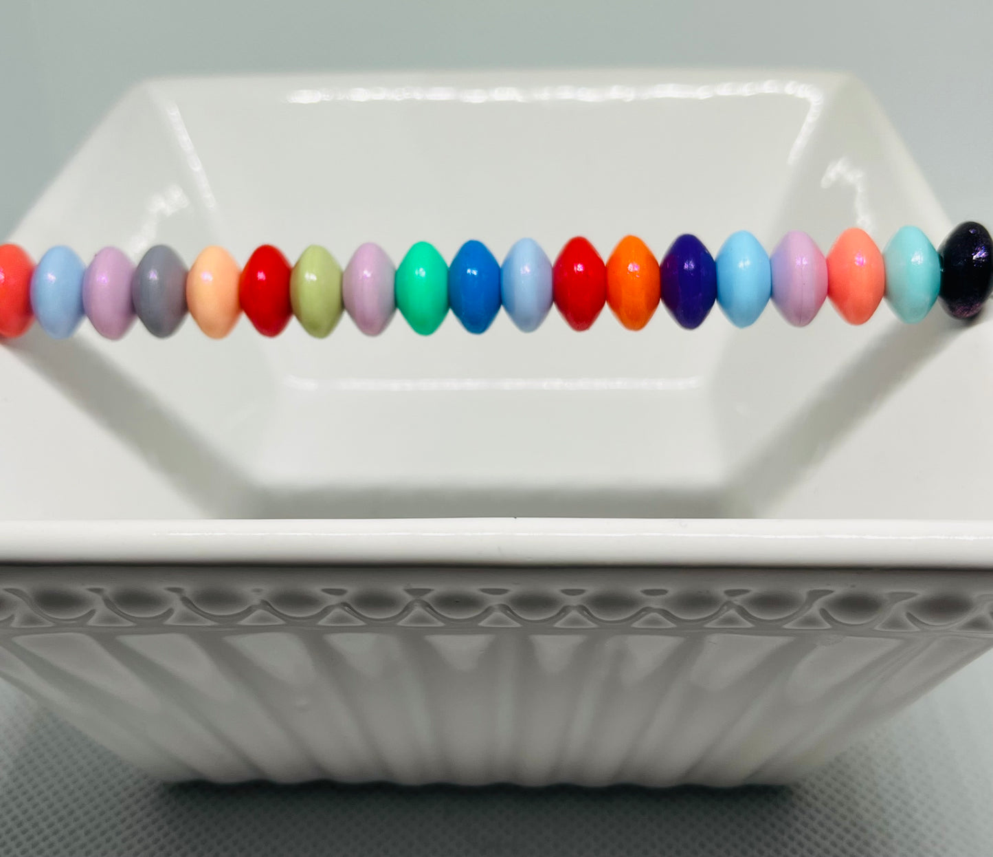 12mm Silicone Opal Lentil Spacer Mixed Color 25 Count Bead Bag