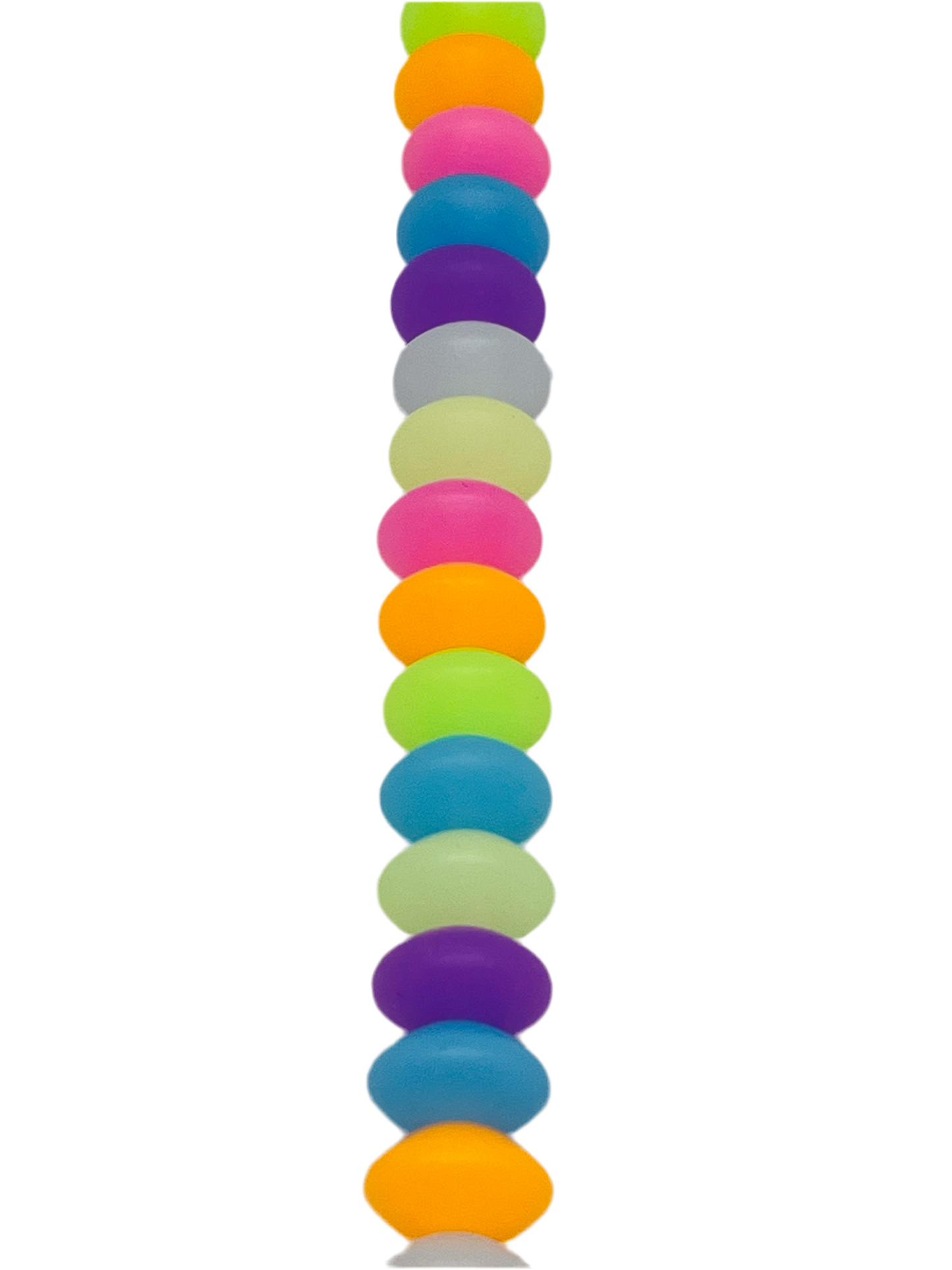 12mm Glow In The Dark Silicone Lentil Spacer Bead Multiple Color 50 Count Bag