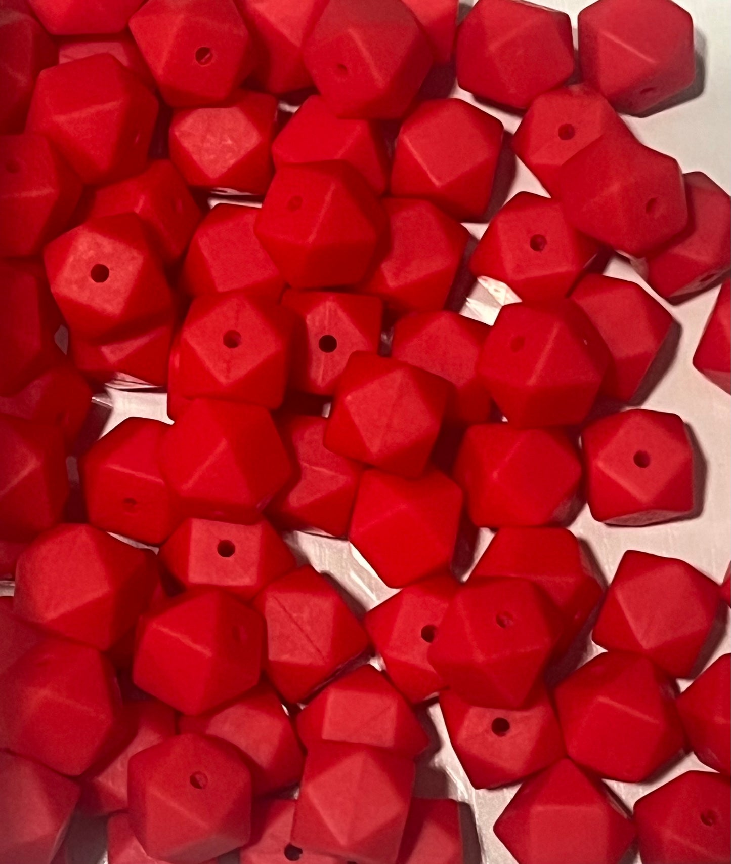 15 count 14mm Hexagon Silicone Solid Color Bead