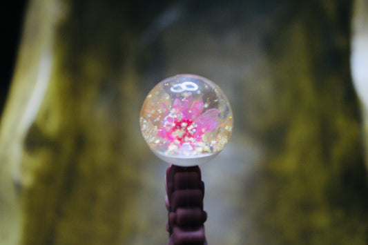 20mm Acrylic Pen Topper Bead Glitter Floral