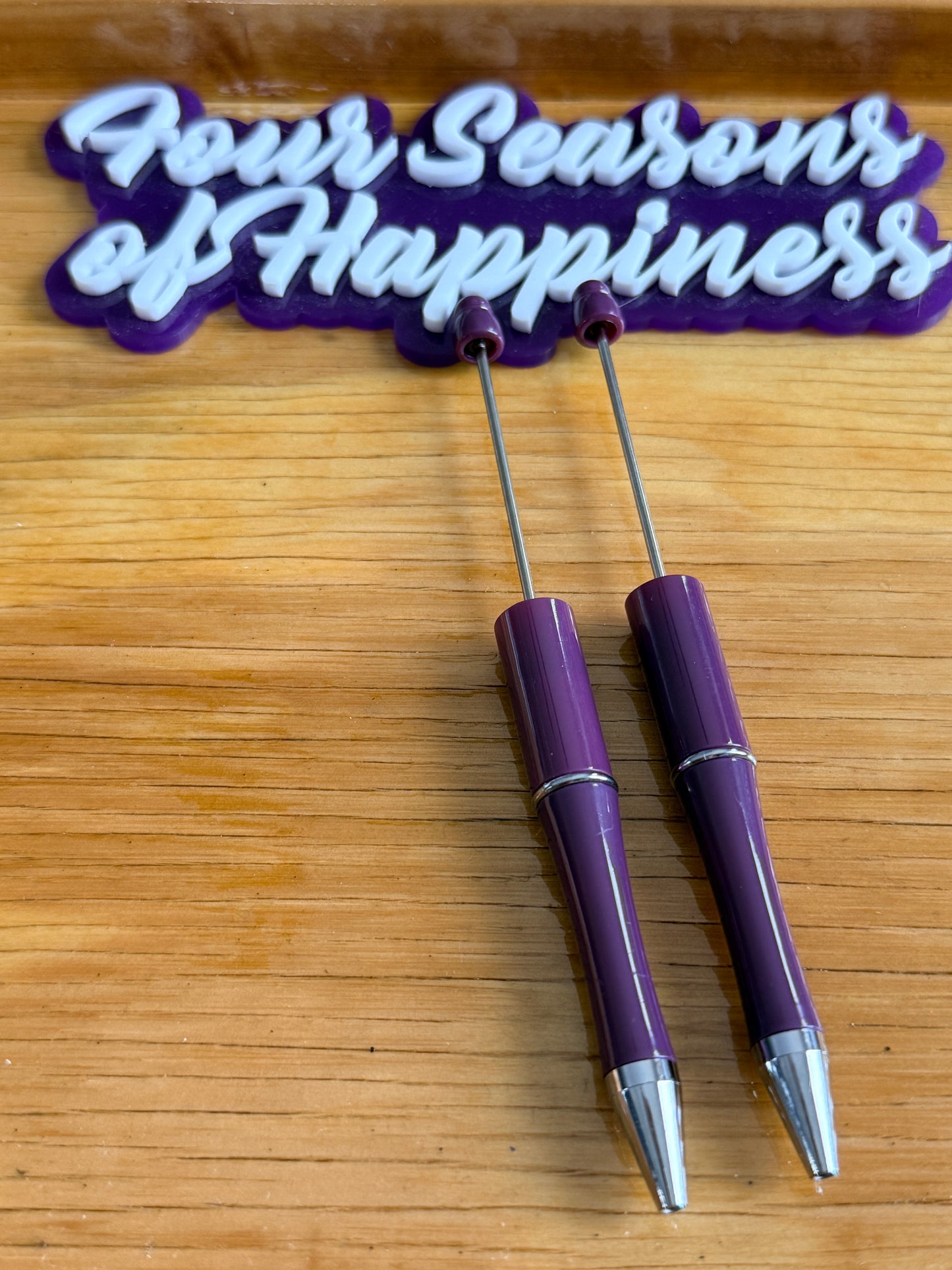 Create Happiness Purple Beadable Pens – DIY Beaded Pen Bases for Silicone Beads | Four Seasons of Happiness