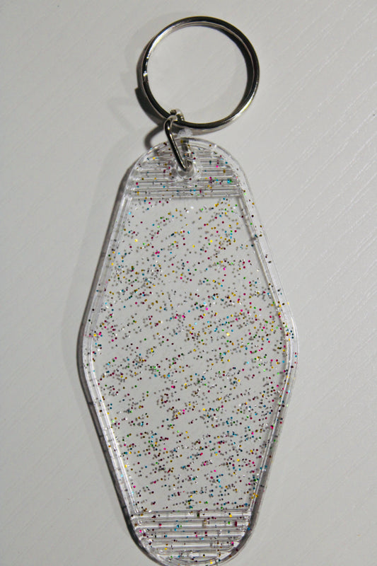 Plastic Hotel Blank Keychain Multiple Color Options