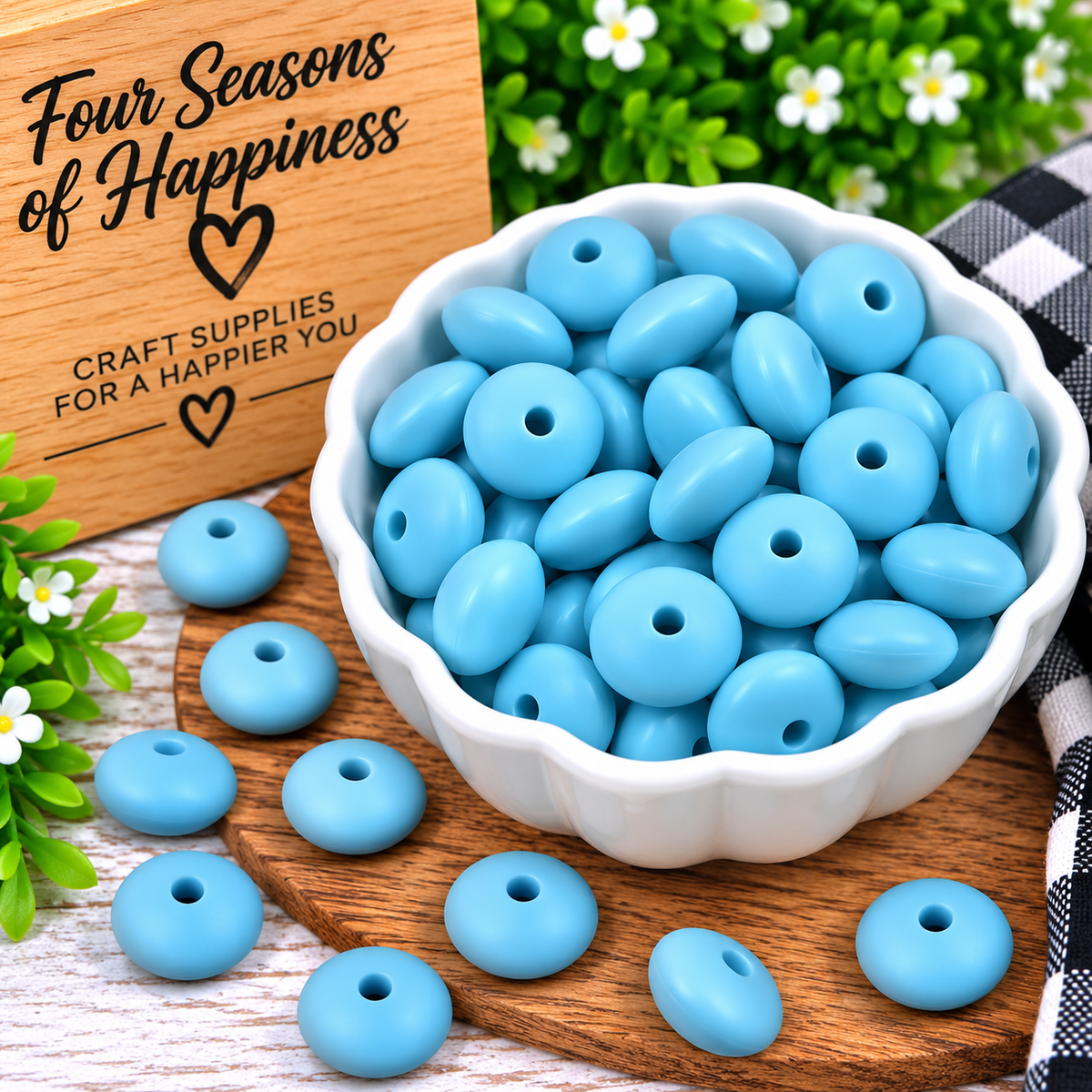 50 Count 12mm Lentil Silicone Spacer Bead