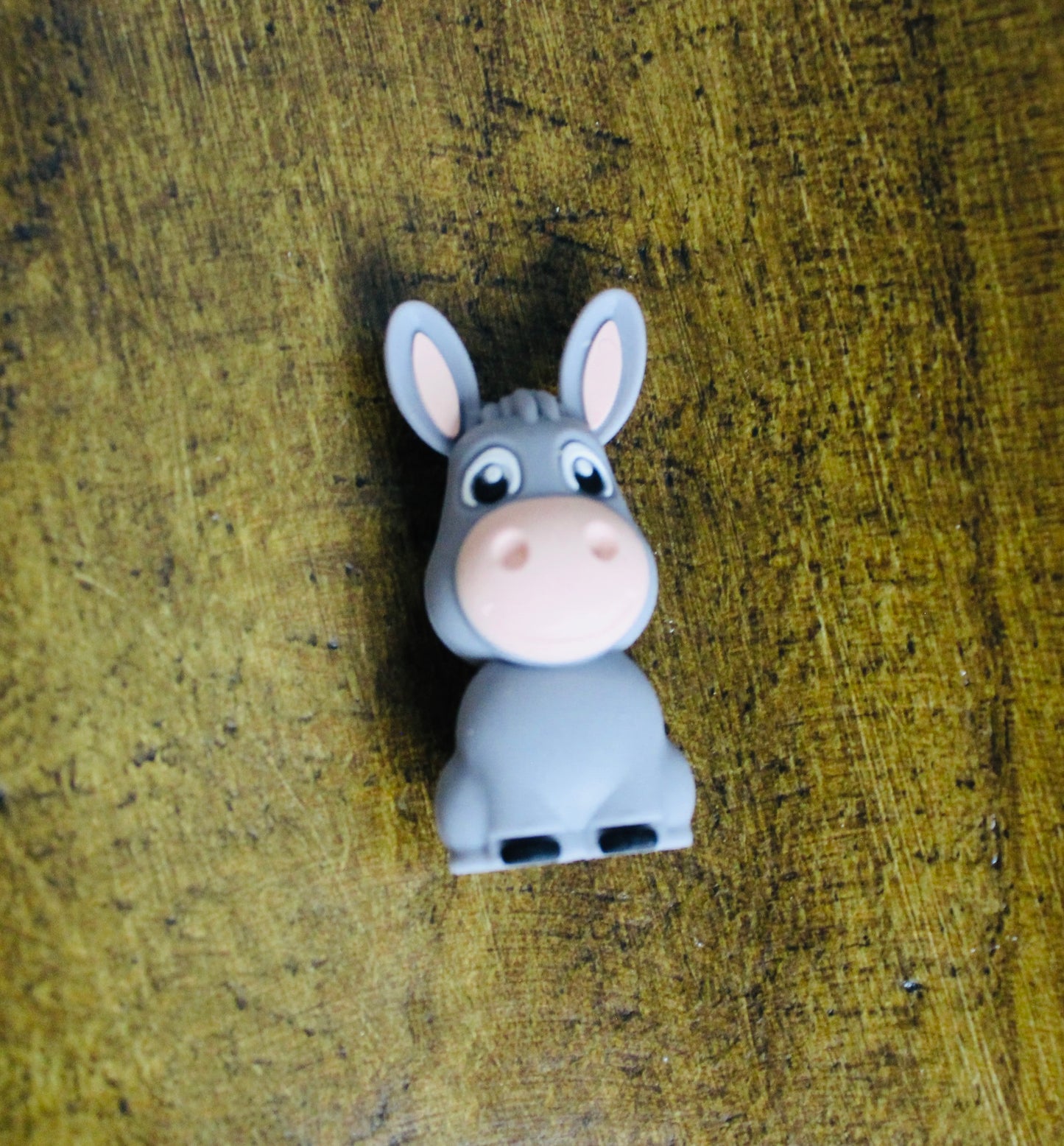 3D Gray Donkey Silicone Focal Bead