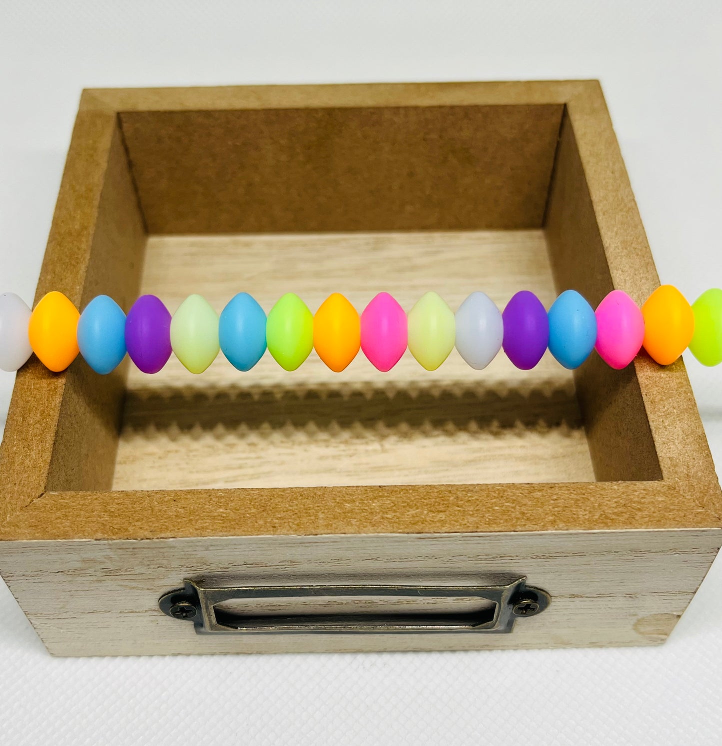 12mm Glow In The Dark Silicone Lentil Spacer Bead Multiple Color 50 Count Bag