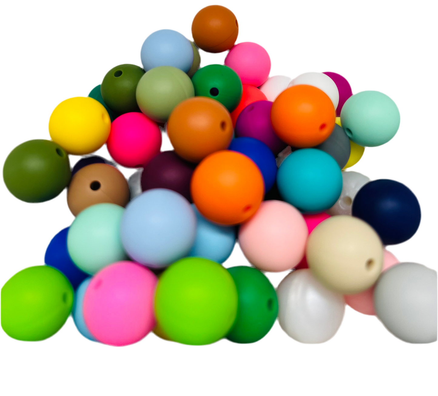 60 Count 15mm Silicone Bead Multicolor Mix Bag/Pen Beading/Crafting/Wristlet/Jewelry