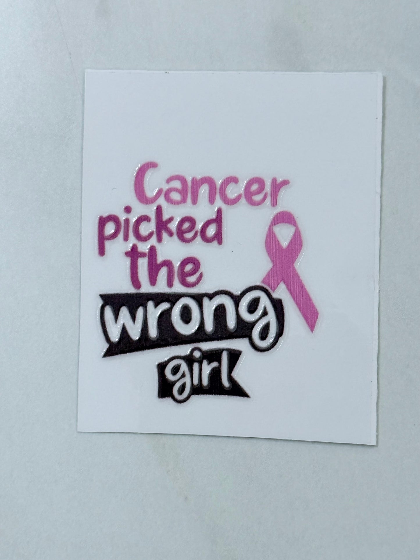 2x2 Breast Cancer Awareness UV DTF Decal – Fighters, Survivors & Hope