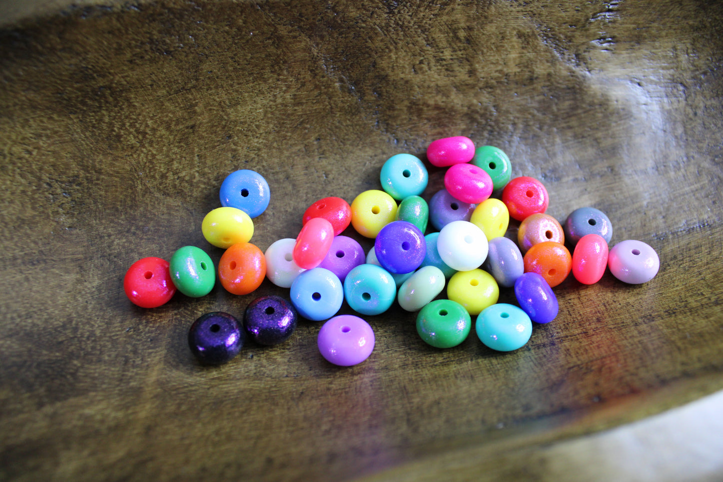 14mm Opal Abacus Silicone Spacer Bead 20 Count Bag