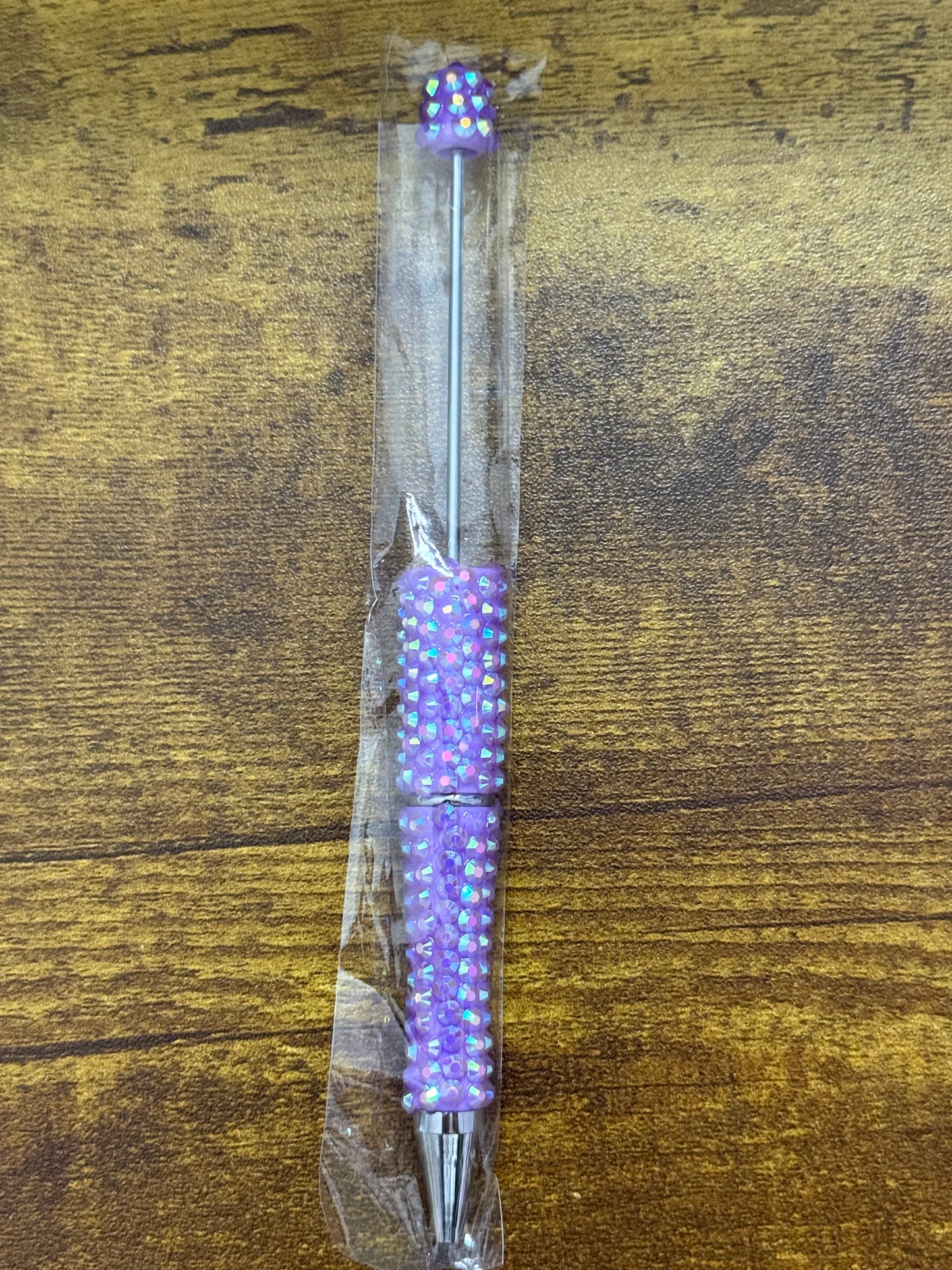 Rhinestone Beadable Pen | Sparkle Beaded Pen with Removable Top – Multiple Colors Available