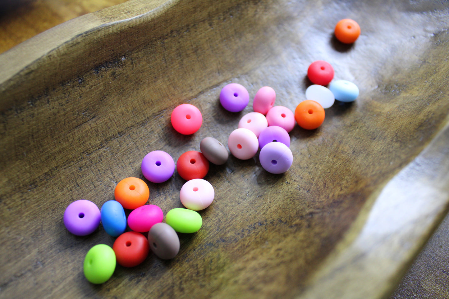 14mm Silicone Abacus (Biscuit) Spacer Bead Multiple Color 25 Count Bead Bag