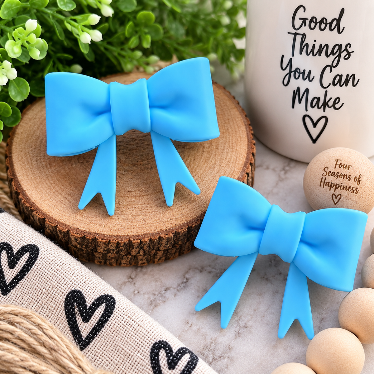 Sky Whisper Large Silicone Bow Focal Bead | FSOH