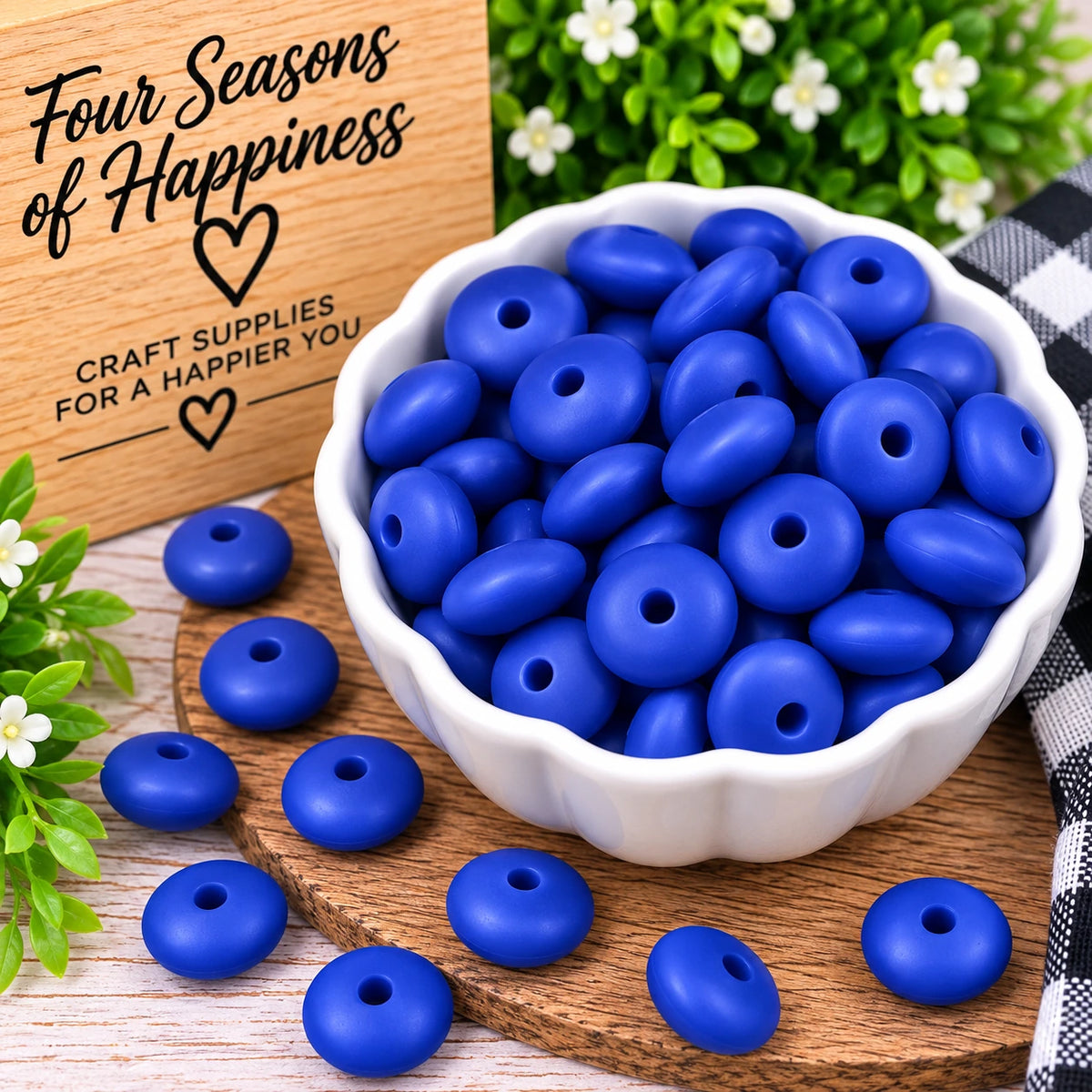 50 Count 12mm Lentil Silicone Spacer Bead