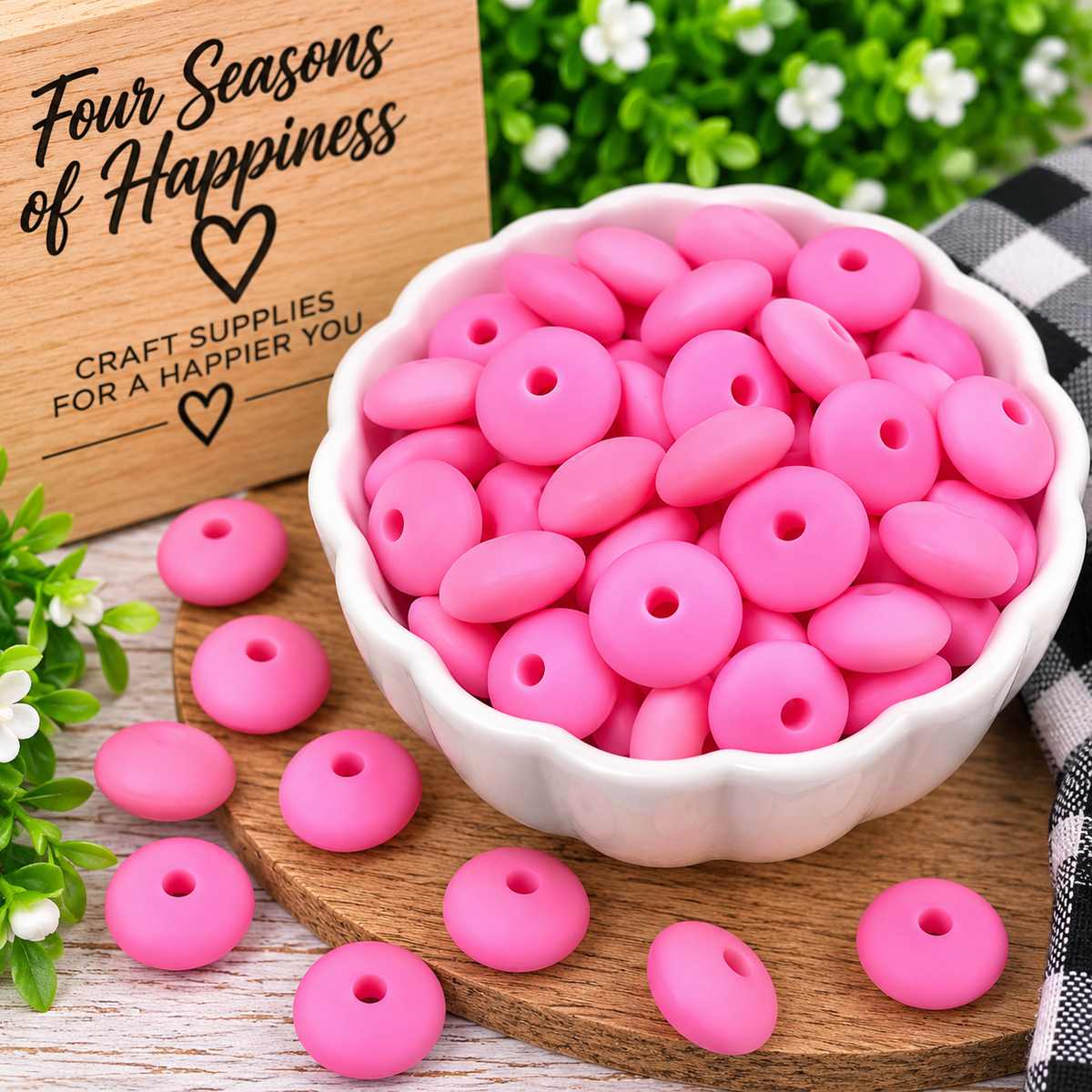 50 Count 12mm Lentil Silicone Spacer Bead