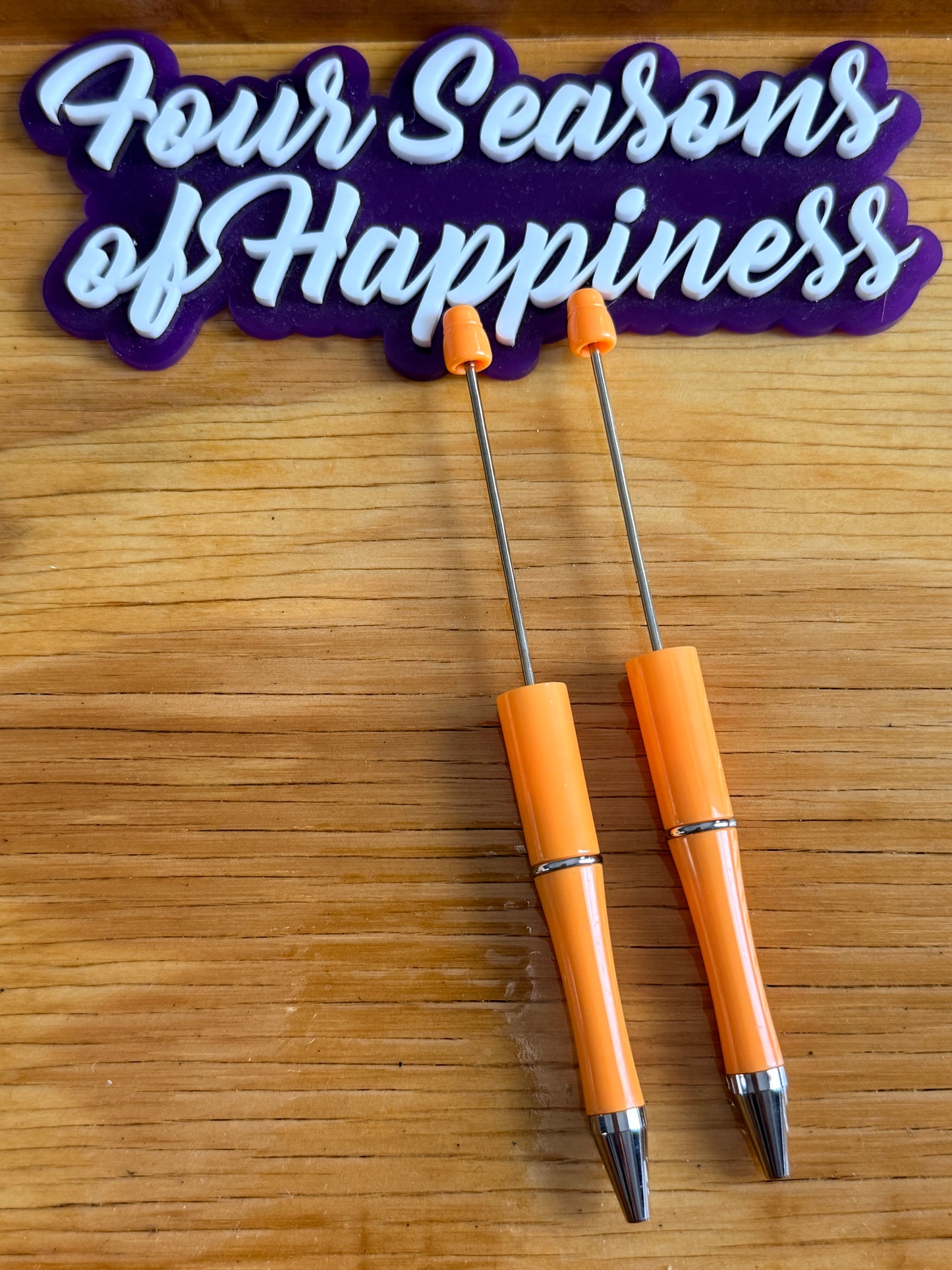 Create Happiness Red & Orange Beadable Pens – DIY Beaded Pen Bases for Silicone Beads | Four Seasons of Happiness