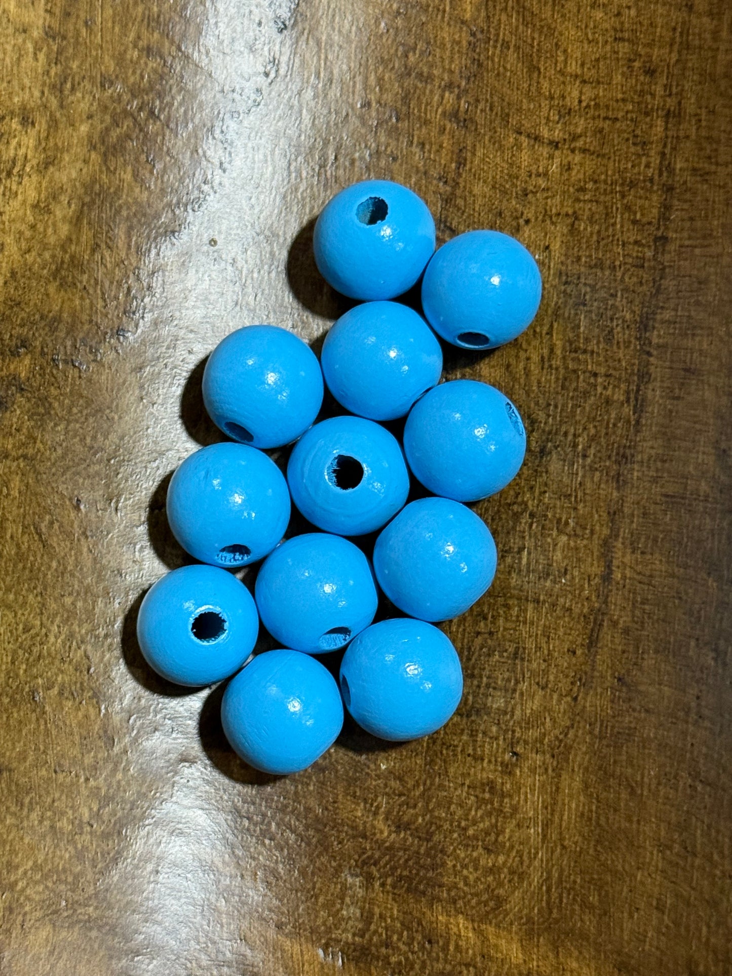 16mm Wood Wide Hole Bead Multiple Color Options Decorative Bead