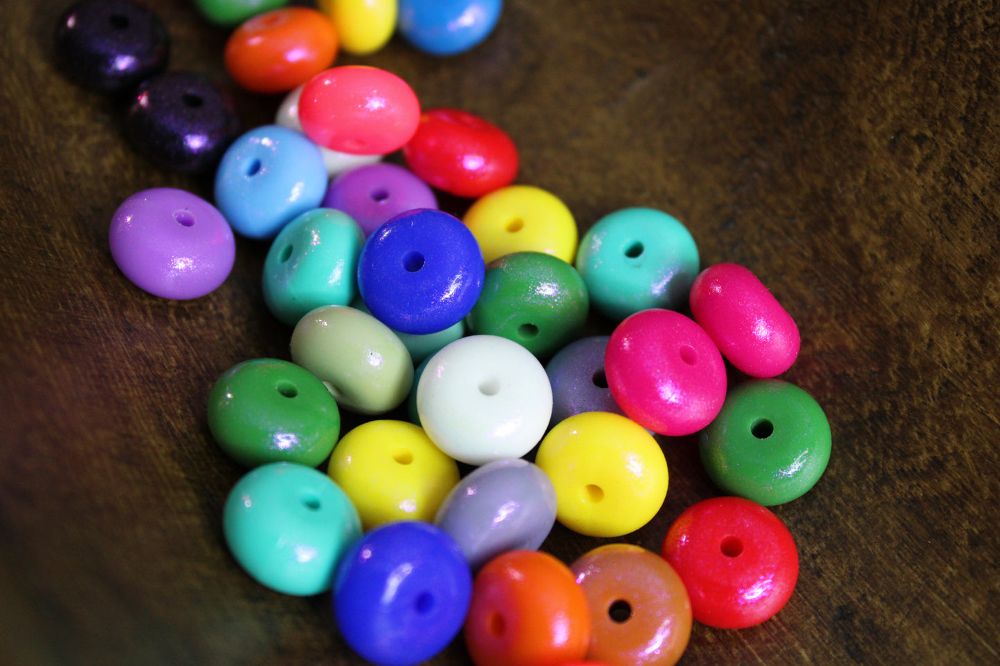 14mm Opal Abacus Silicone Spacer Bead 20 Count Bag