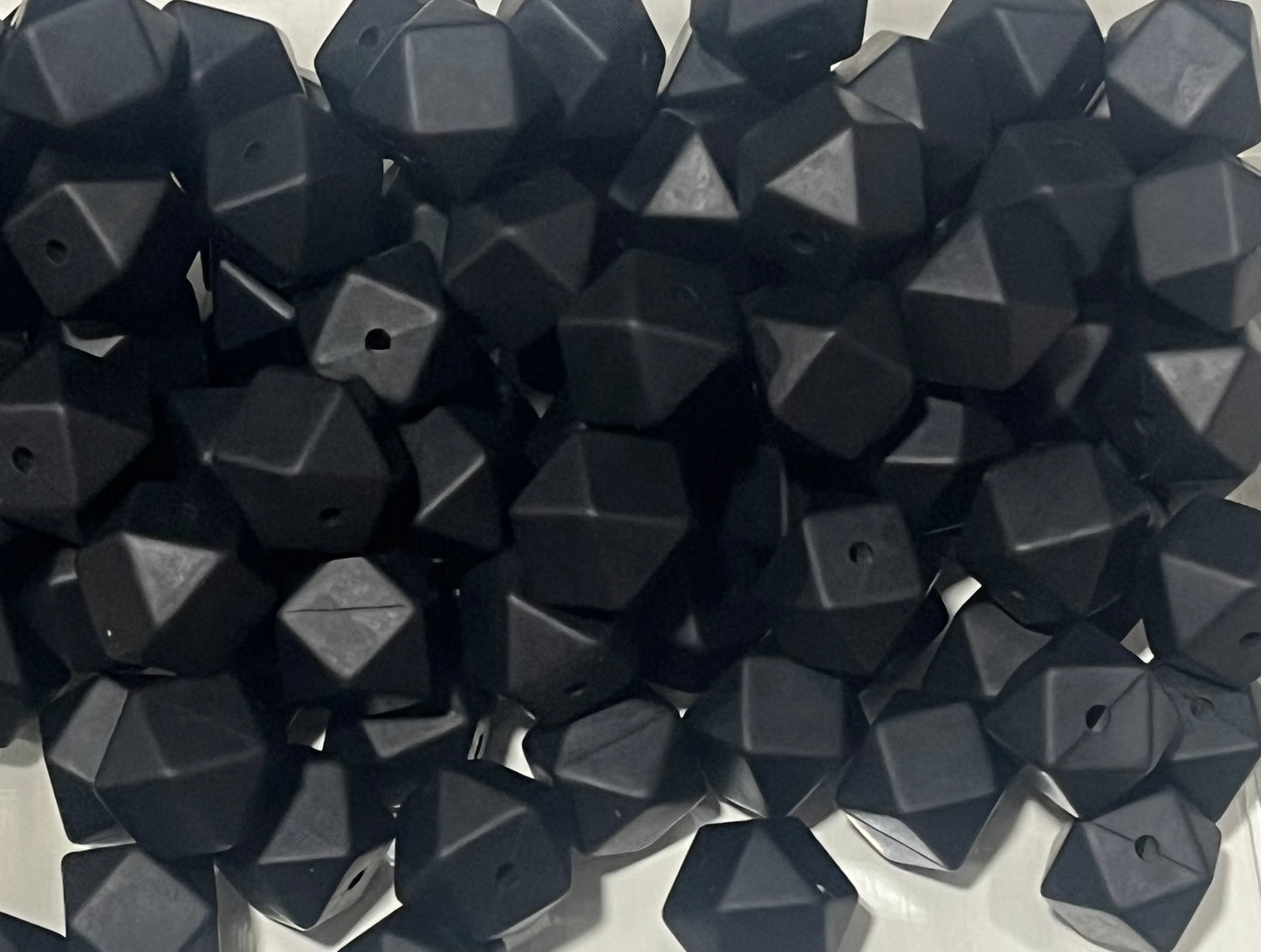 15 count 14mm Hexagon Silicone Solid Color Bead