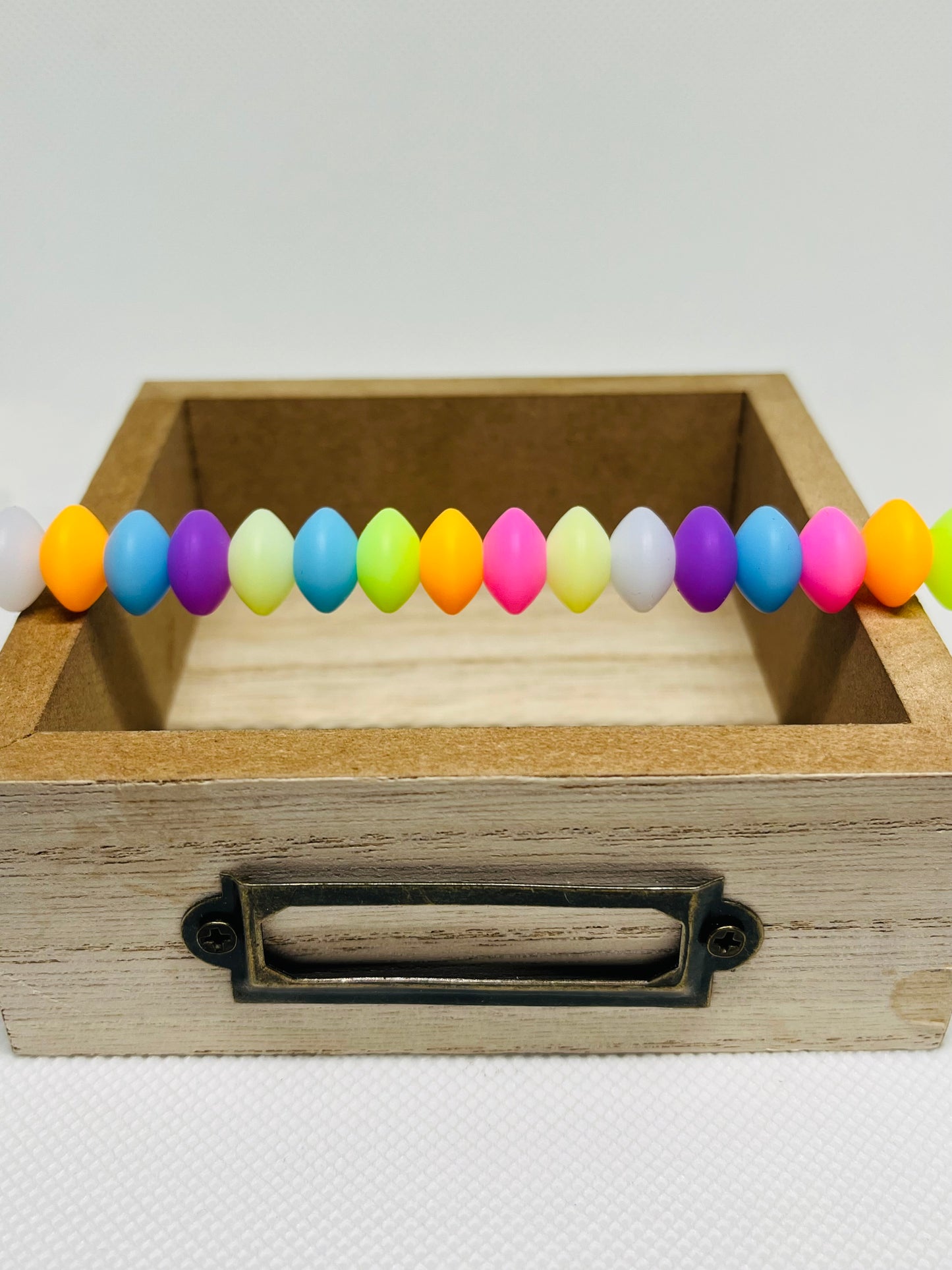 12mm Glow In The Dark Silicone Lentil Spacer Bead Multiple Color 50 Count Bag