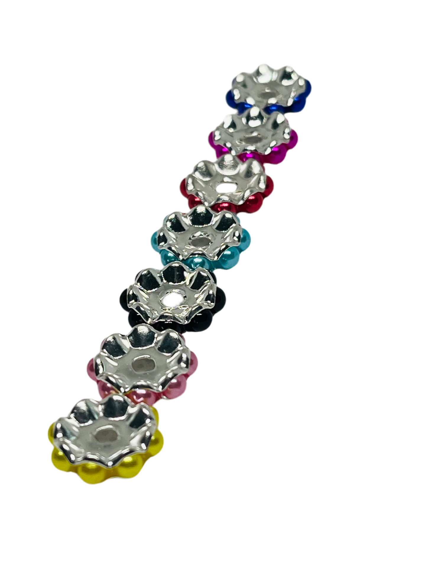 10mm Pearl Spacer Bead Mix Multi-color 25 Count