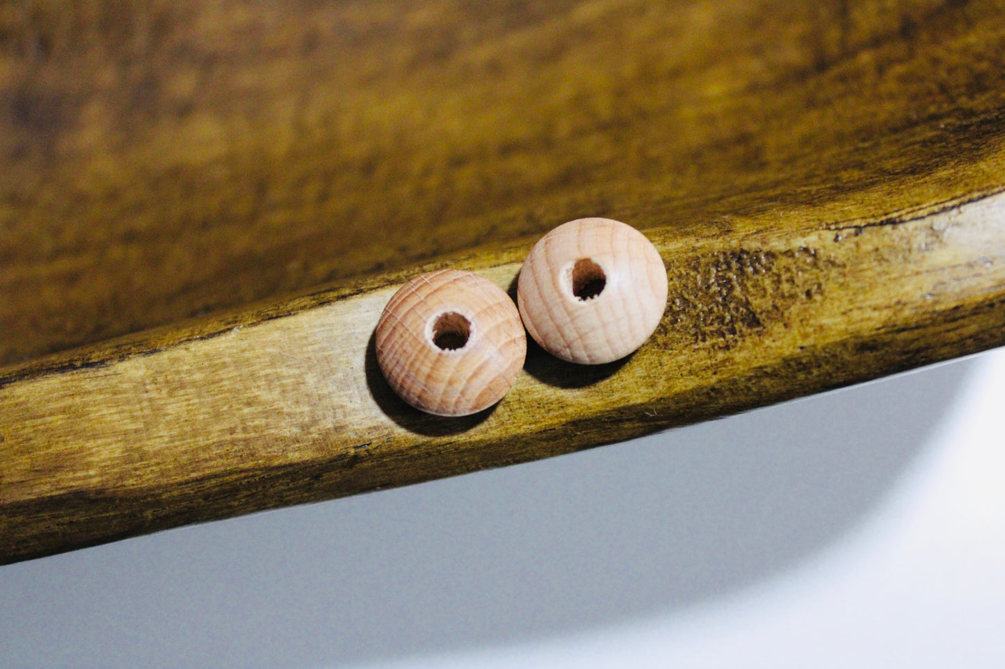 14mm Natural Wood Lentil Spacer Bead 25 Count Bag