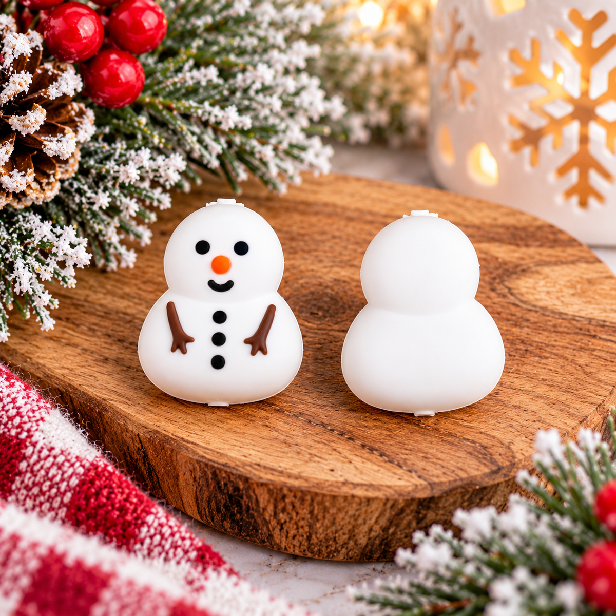 Snowman Silicone Focal Bead | Christmas & Winter Craft Supplies
