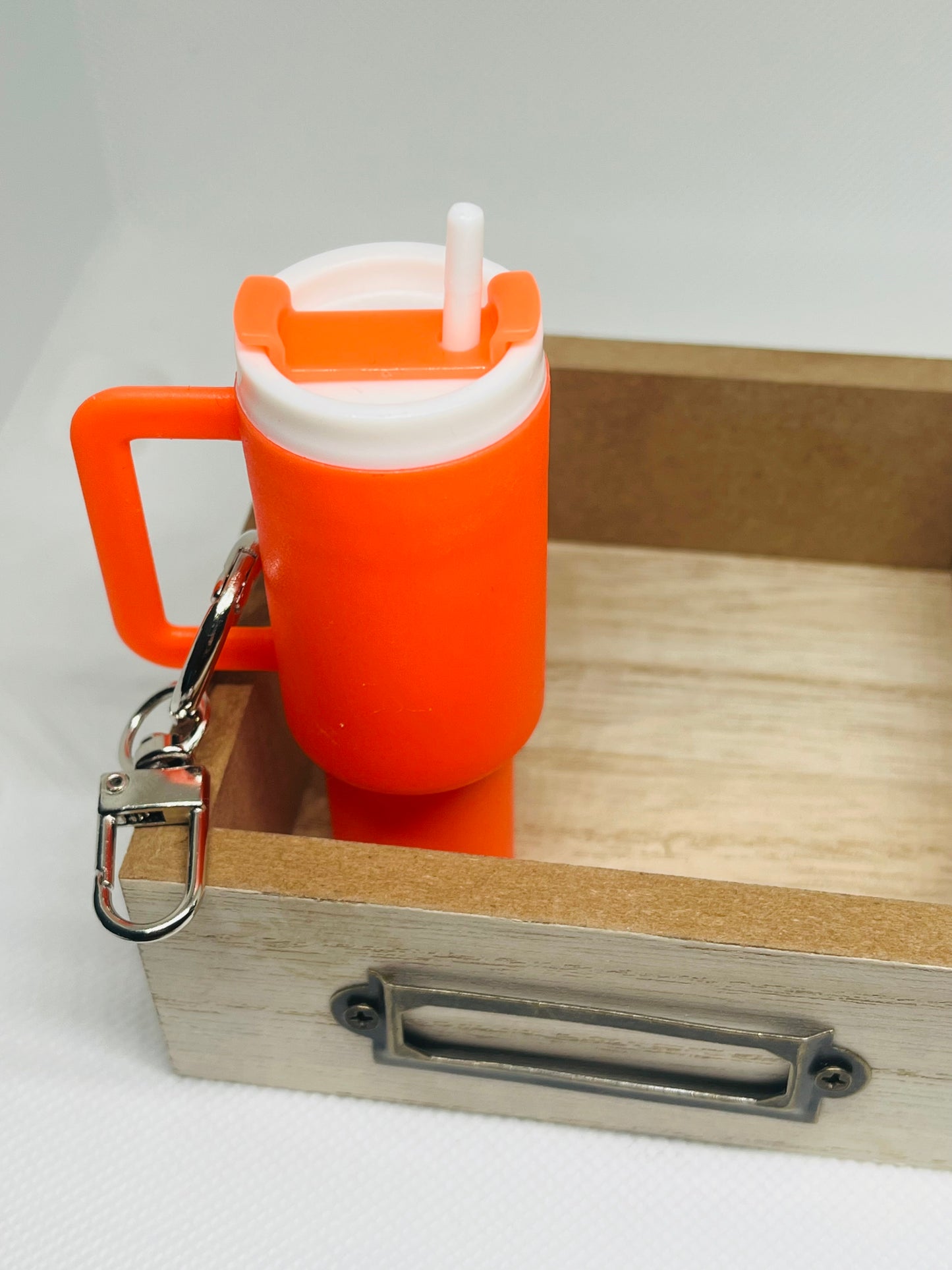 Plastic Mini Keychain Tumbler Removable Top Storage Multiple Color Options