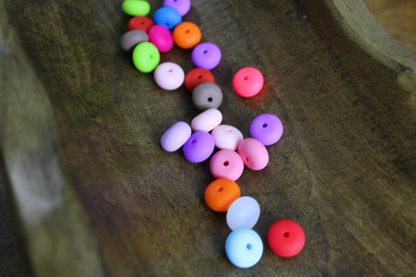 14mm Silicone Abacus (Biscuit) Spacer Bead Multiple Color 25 Count Bead Bag