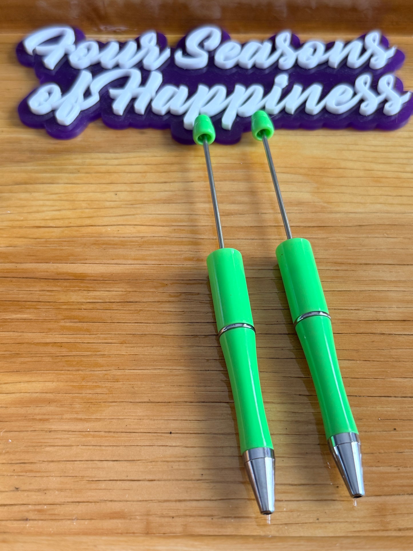 Create Happiness Green Beadable Pens – DIY Beaded Pen Bases for Silicone Beads | Four Seasons of Happiness