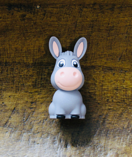 3D Gray Donkey Silicone Focal Bead