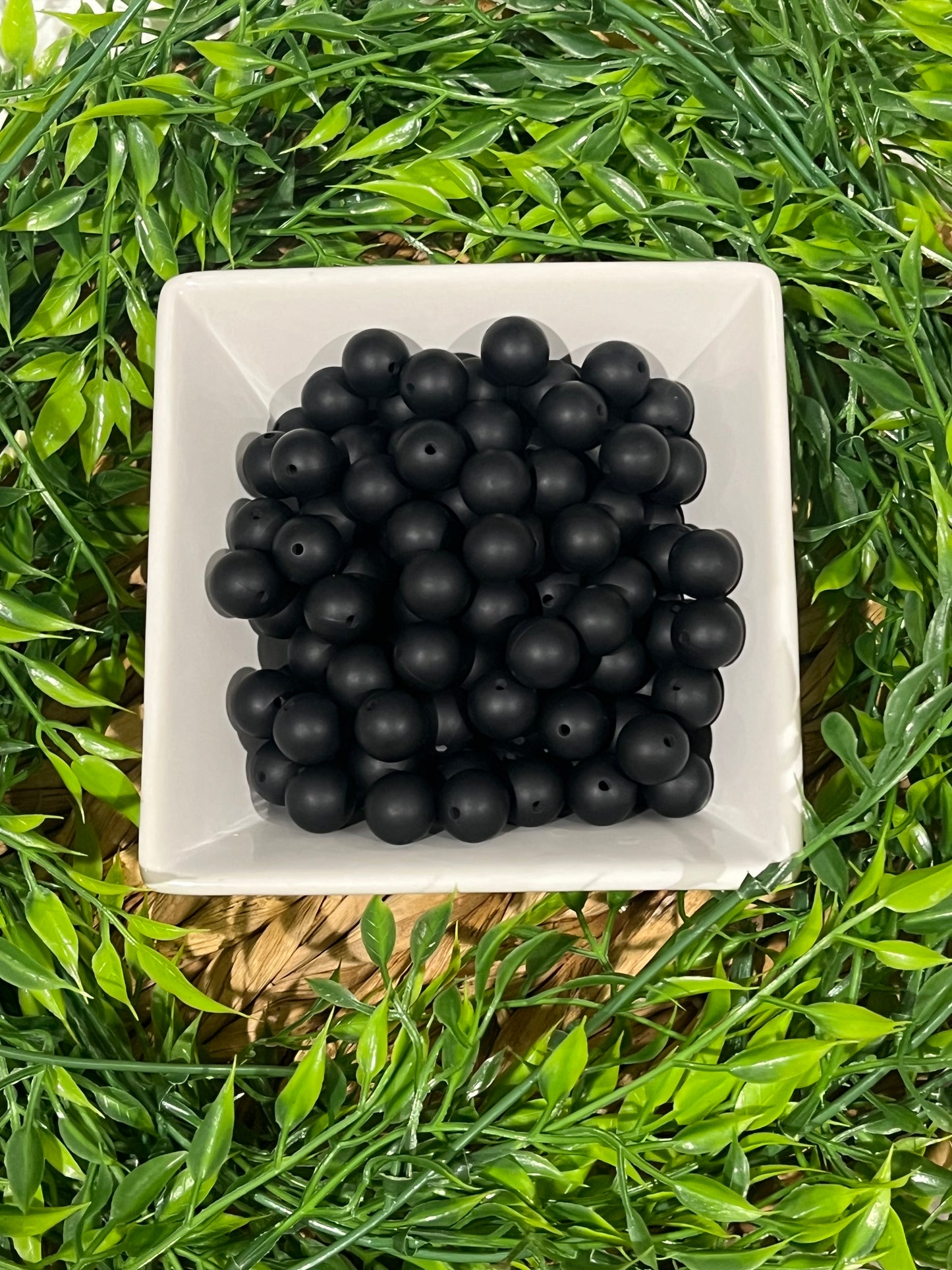 Silicone 15mm Black Bead