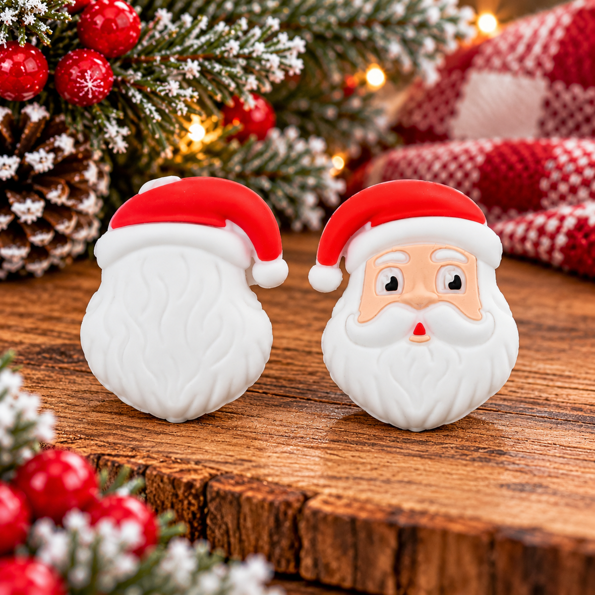 Santa Claus Silicone Focal Bead | Christmas DIY Craft Supplies