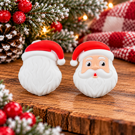 Santa Claus Silicone Focal Bead | Christmas DIY Craft Supplies