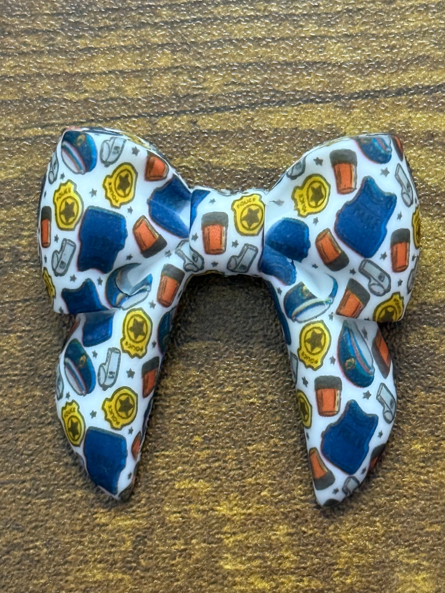 Printed Silicone Bow Focal Bead – Soft Chunky Bow Charm for Keychains, Wristlets, Pens & Crafting