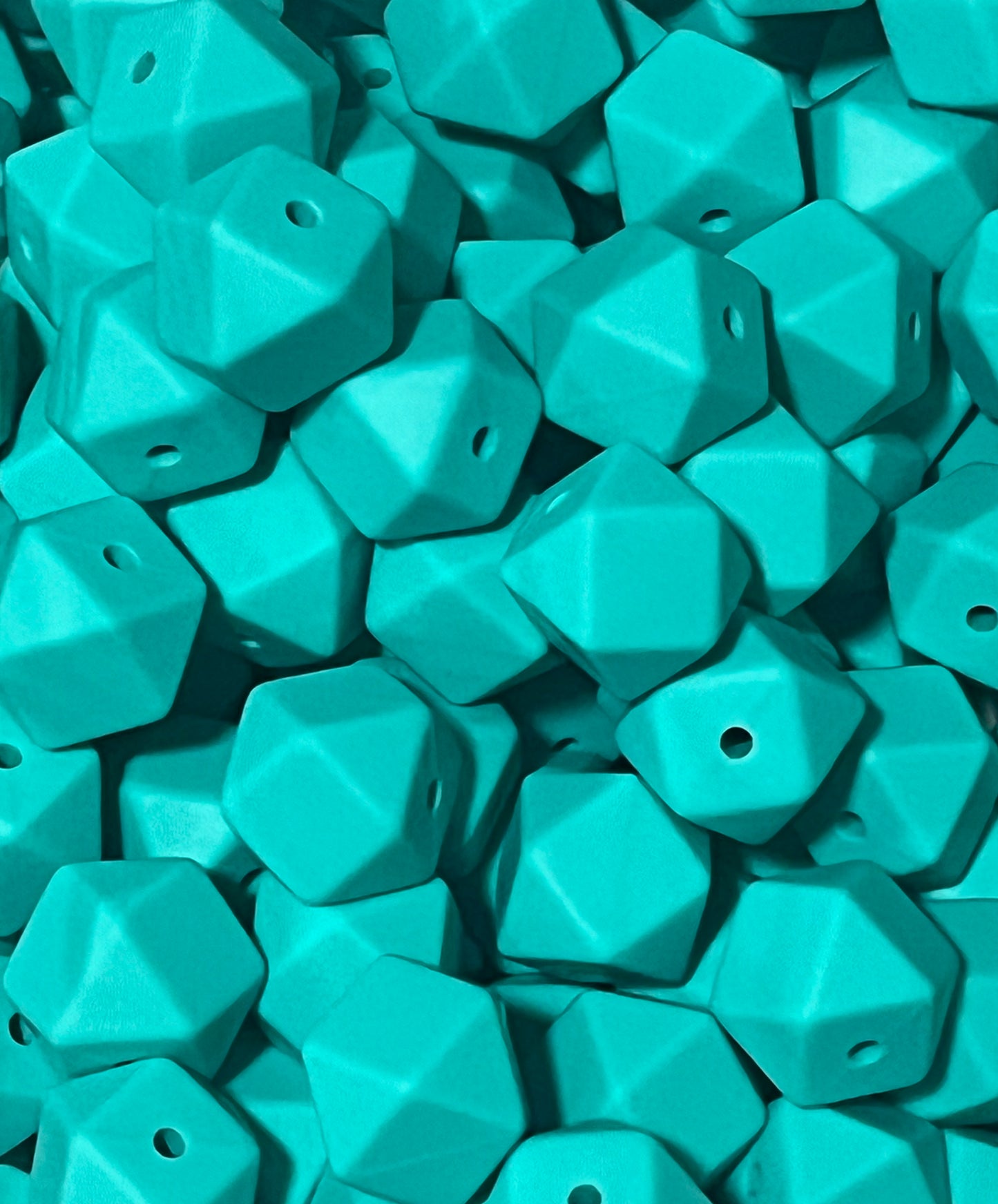 15 count 14mm Hexagon Silicone Solid Color Bead