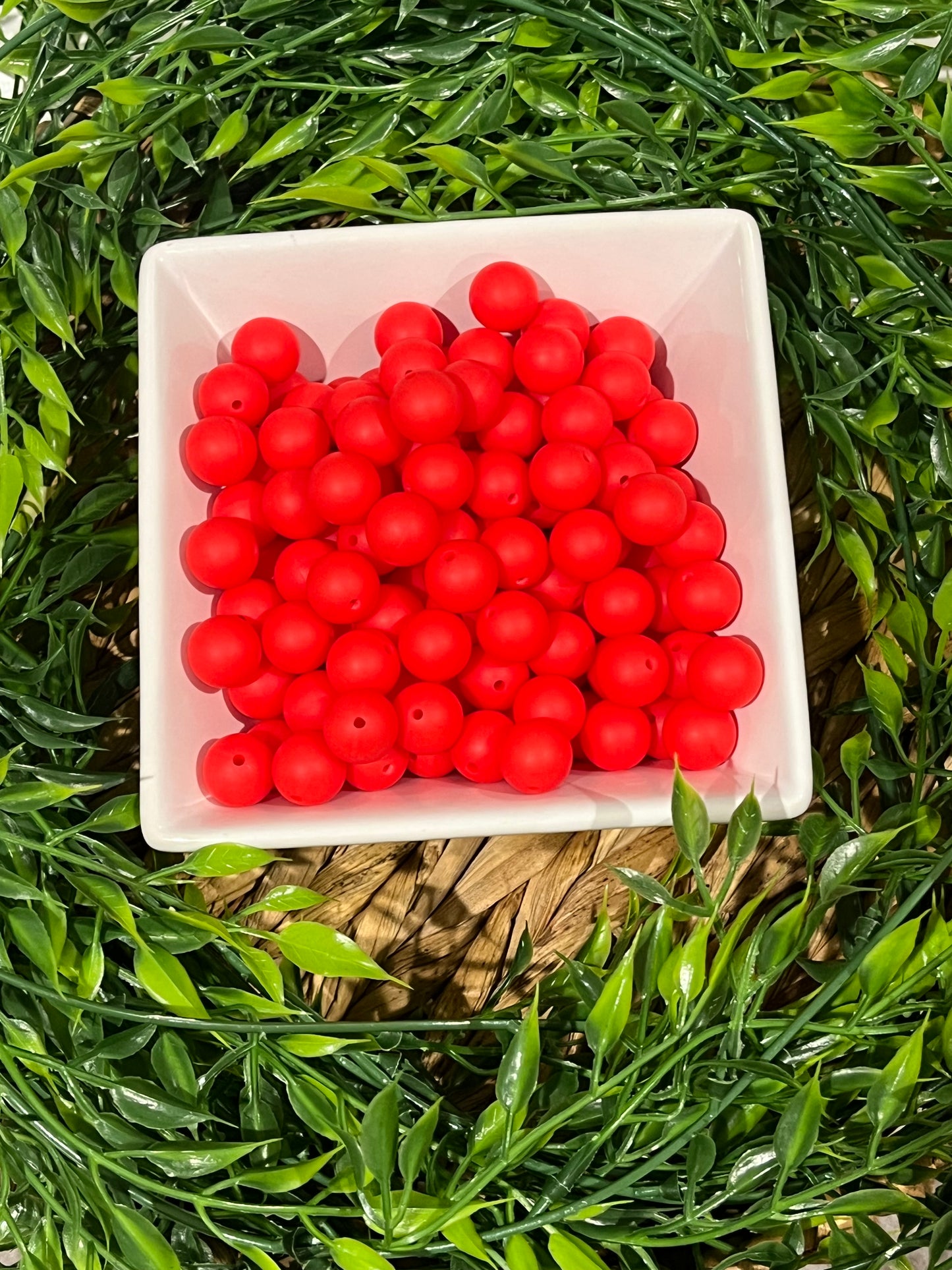 Silicone 15mm Red Bead