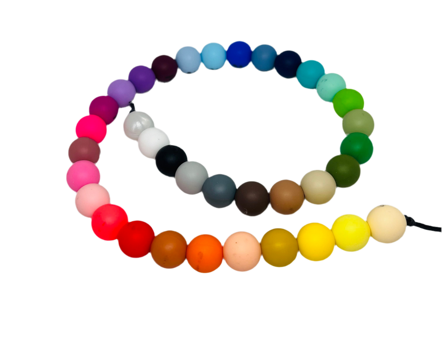 60 Count 15mm Silicone Bead Multicolor Mix Bag/Pen Beading/Crafting/Wristlet/Jewelry