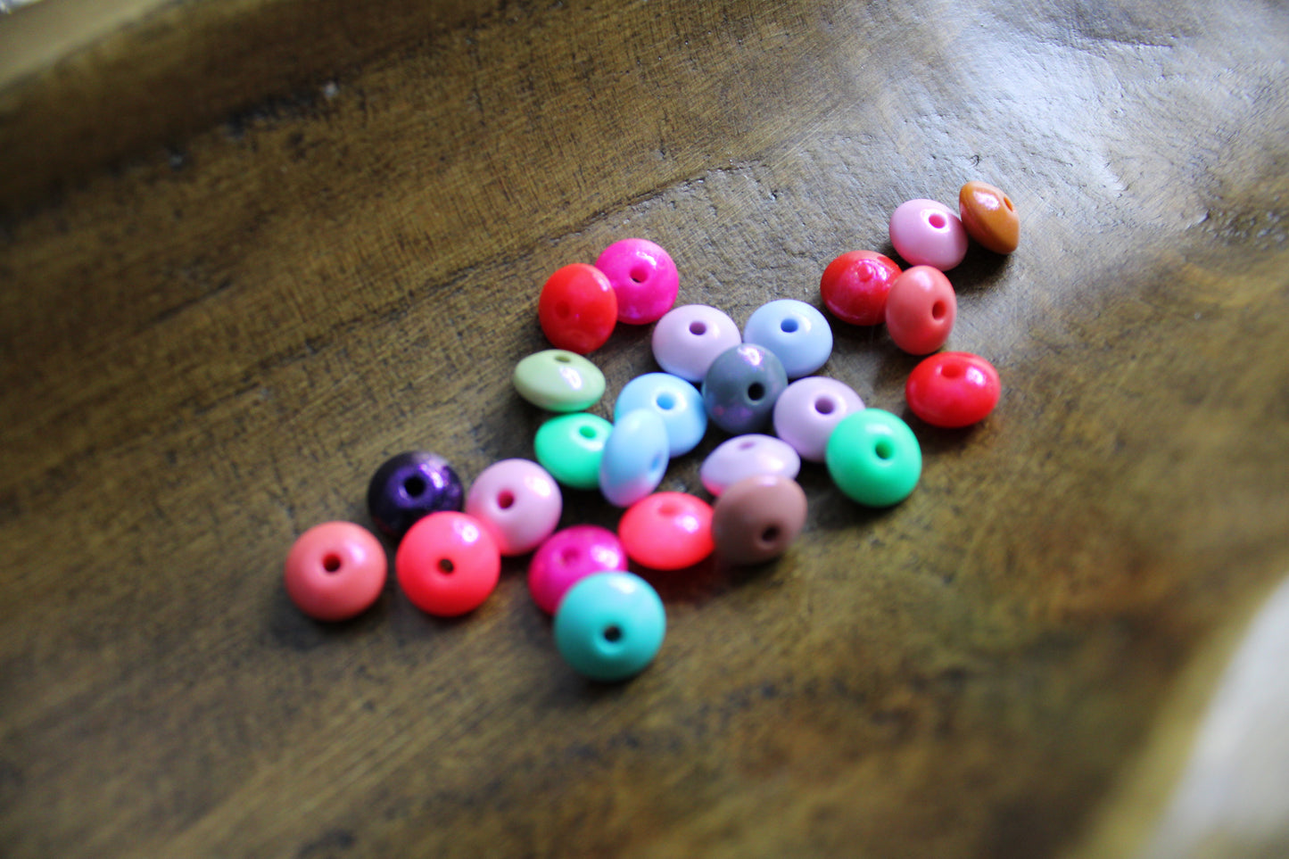 12mm Silicone Opal Lentil Spacer Mixed Color 25 Count Bead Bag